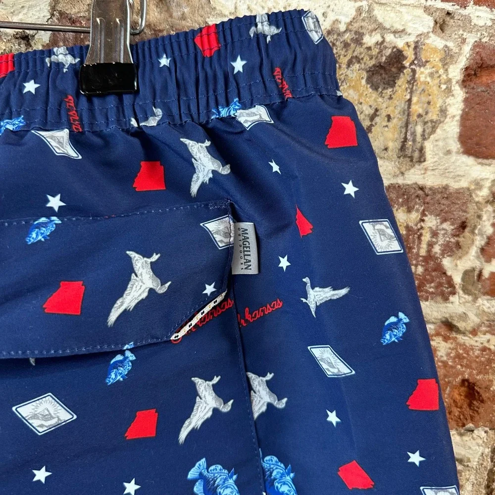 Magellan Outdoors Arkansas Shorts Mens 2XL Blue Fishing Outdoor Hiking Swim